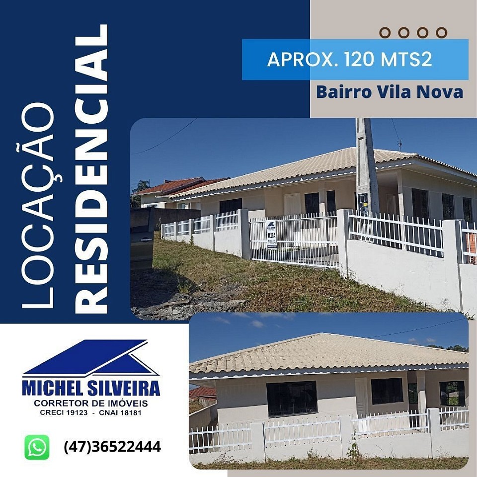 Bairro Vila Nova, fundos do Mig. Mercado R$350.000,00